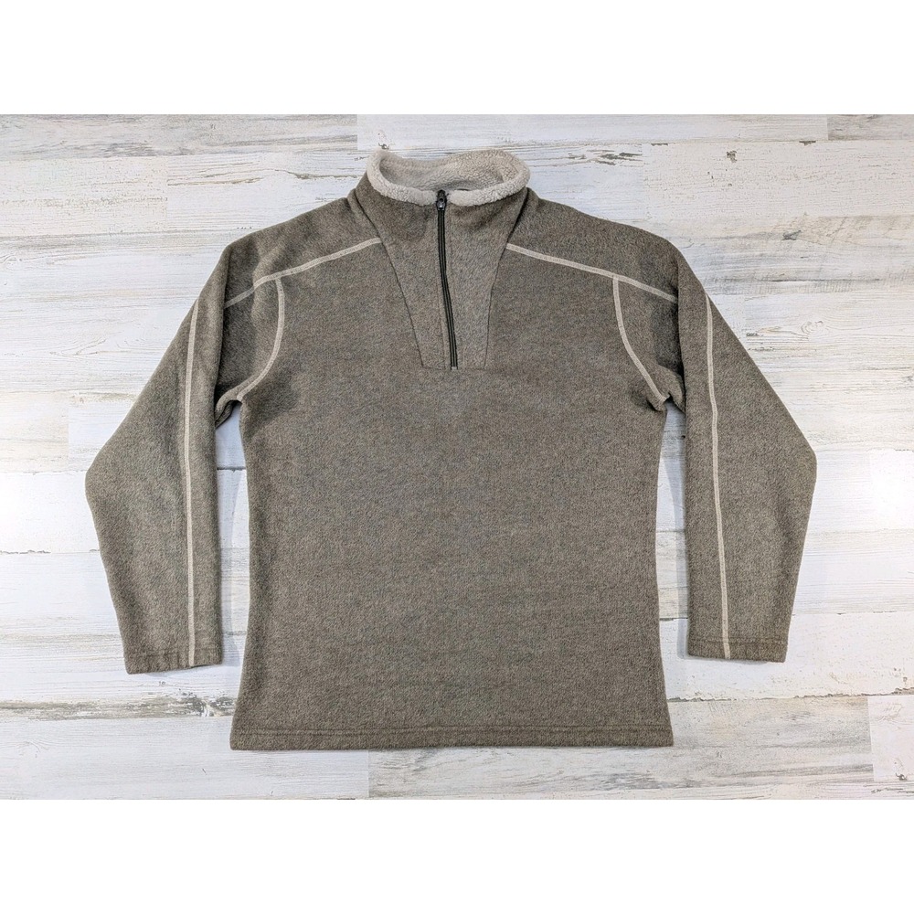Kuhl Sweater Mens Medium Brown Oatmeal Alfpaca Quarter Zip Pullover